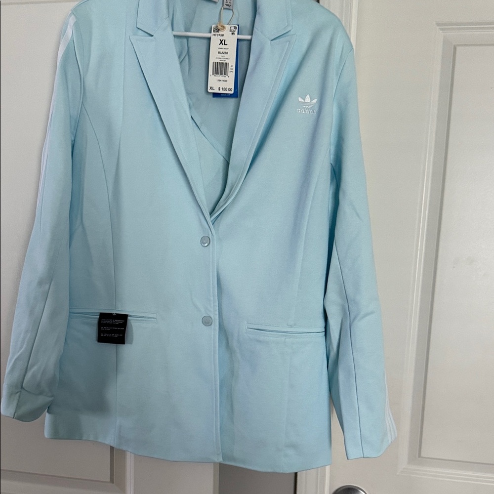 Adidas Women's Sky Blue Suit Jacket Size XL